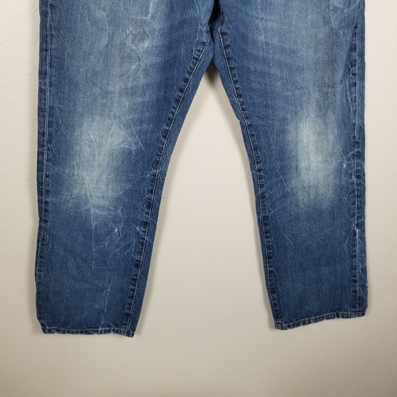 Denim & Supply Ralph Lauren Blue Distressed Denim Slouch Jeans Size 36x30 - Picture 8 of 16
